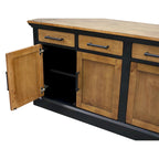 Credenza in legno, mobile contenitore per ufficio, porta TV, nero
