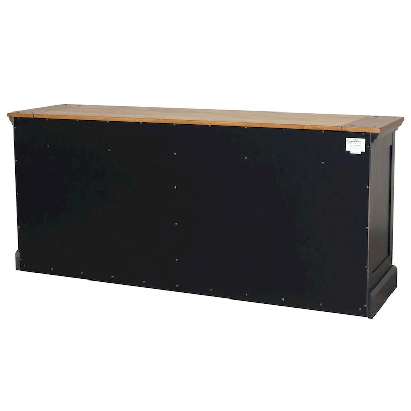 Credenza in legno, mobile contenitore per ufficio, porta TV, nero