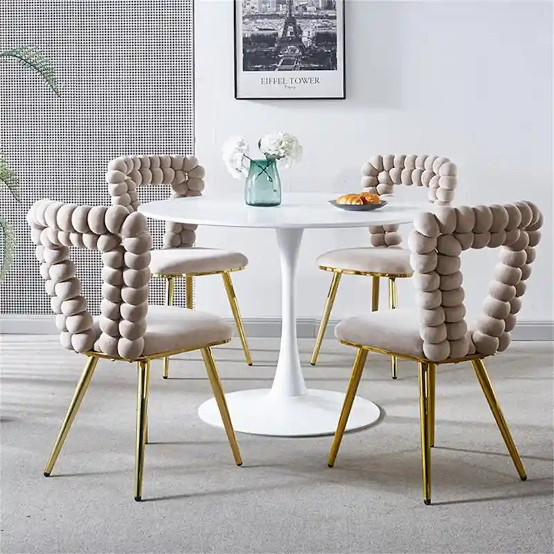 Sedia da pranzo moderna con gambe in metallo