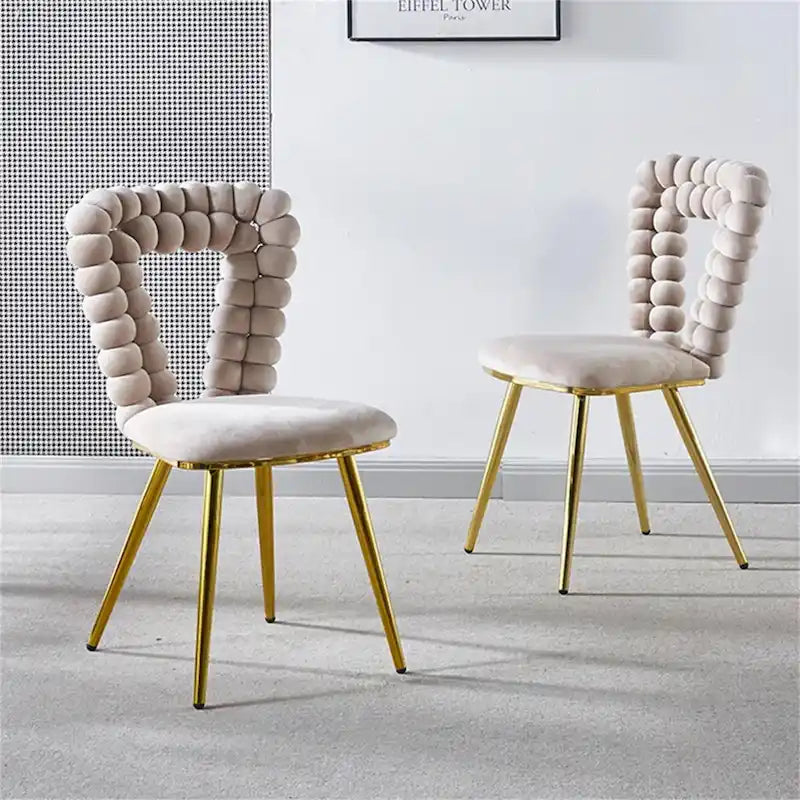 Sedia da pranzo moderna con gambe in metallo