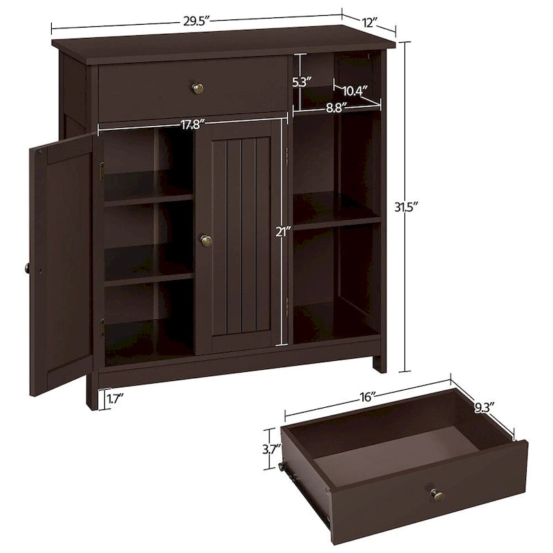 Mobiletto da bagno a colonna con cassetto regolabile