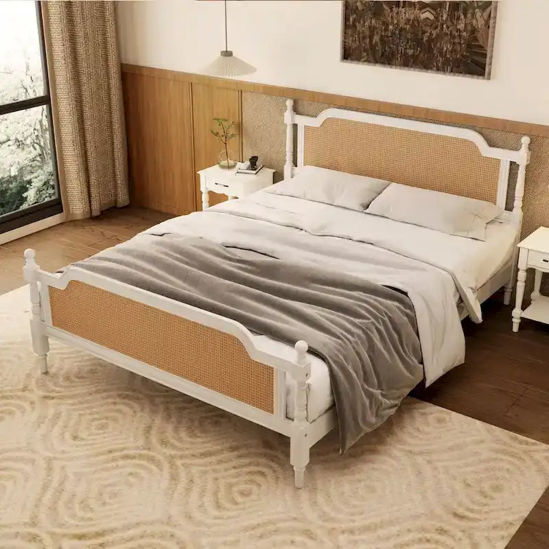 Giroletto in rattan stile tradizionale, non è richiesta la rete a doghe con cornice