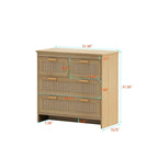 Comodino in Rattan a 4 Cassetti