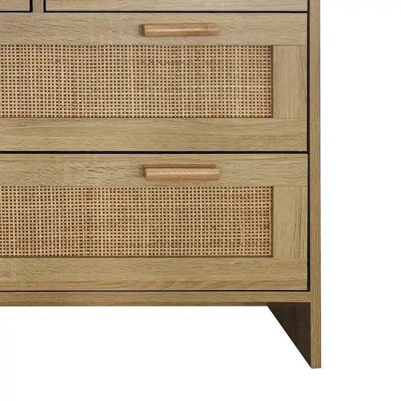 Comodino in Rattan a 4 Cassetti