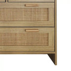 Comodino in Rattan a 4 Cassetti