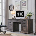 Scrivania direzionale da 60 pollici in stile rustico, scrivania per ufficio domestico in legno, scrivania per computer